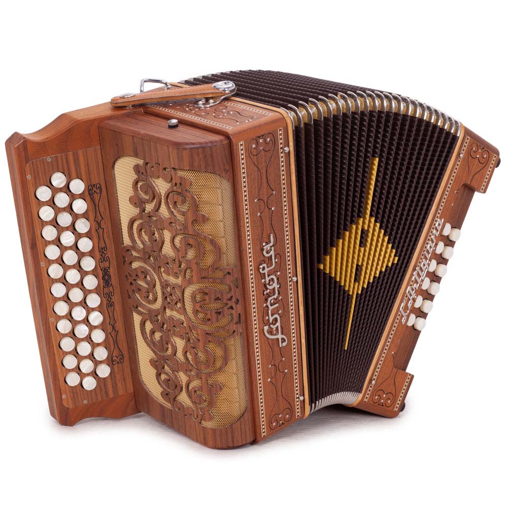 Sonola L'Artigiana Accordion 3 Reeds FBE Natural Wood in White-accordion-Sonola- Hermes Music