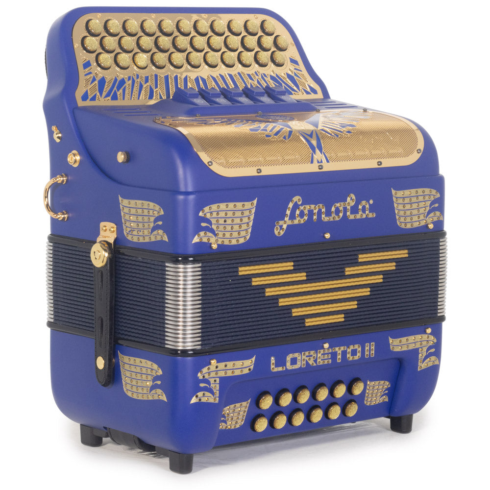 Sonola Loreto II Compact II Accordion 5 Switch EAD Matte Dark Blue with Gold-accordion-Sonola- Hermes Music