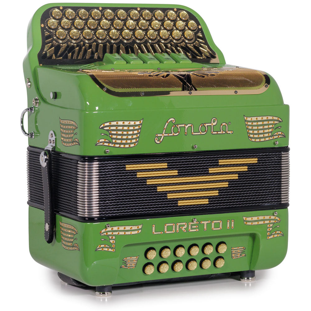 Sonola Loreto II Ultra Compact II Accordion 5 Switch FBE Green Avocado with Gold