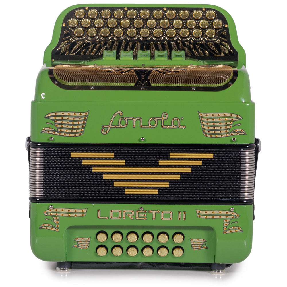 Sonola Loreto II Ultra Compact II Accordion 5 Switch FBE Green Avocado with Gold