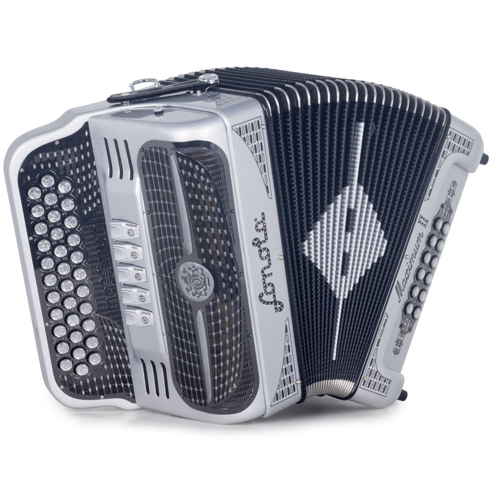 Sonola Maximum II Accordion 5 Switch FBE Silver with Black-accordion-Sonola-Hermes Music
