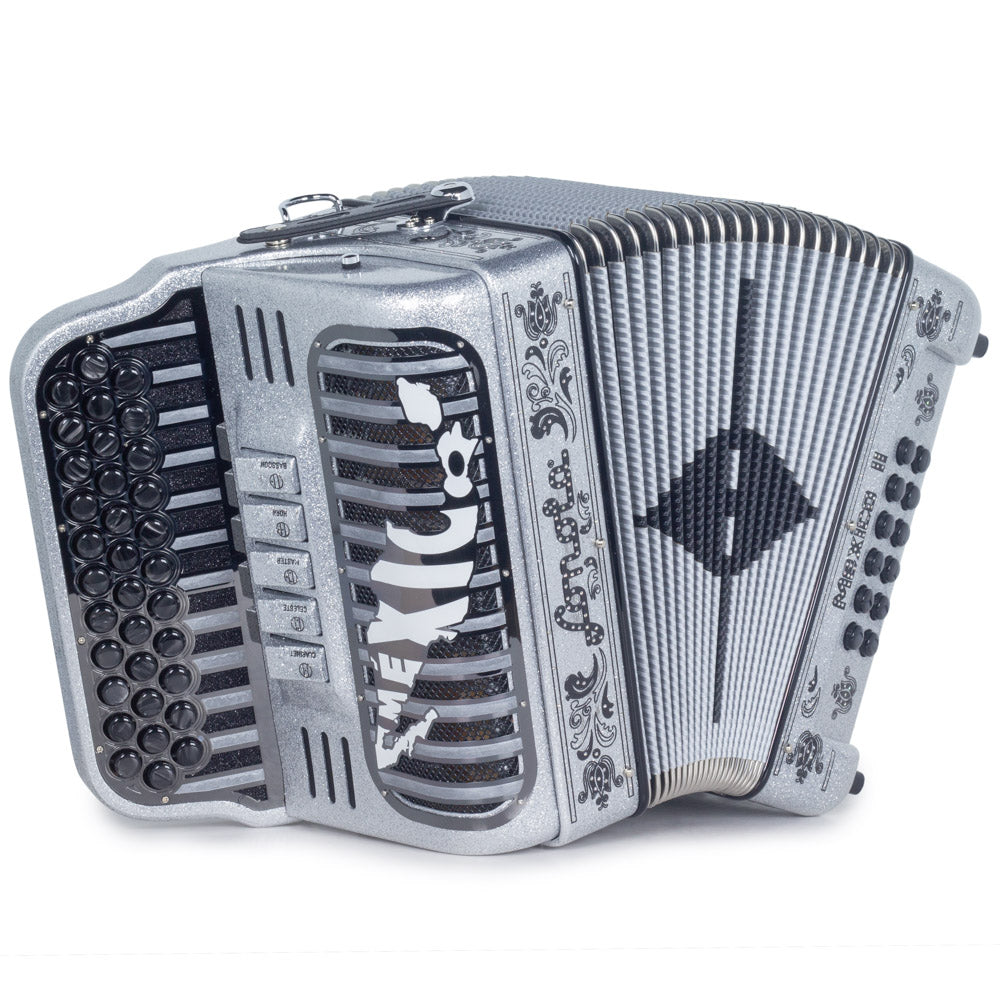 Sonola Mexico II Ultra Compact Accordion 5 Switch EAD Blue with Red-accordion-Sonola- Hermes Music
