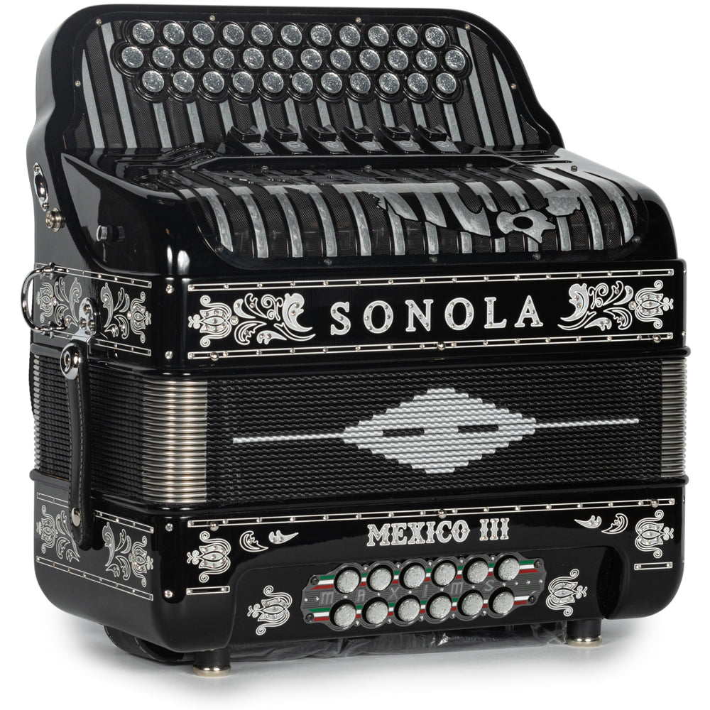 Sonola Mexico III Ultra 6 Switch FBE-EAD Accordion Black with Silver