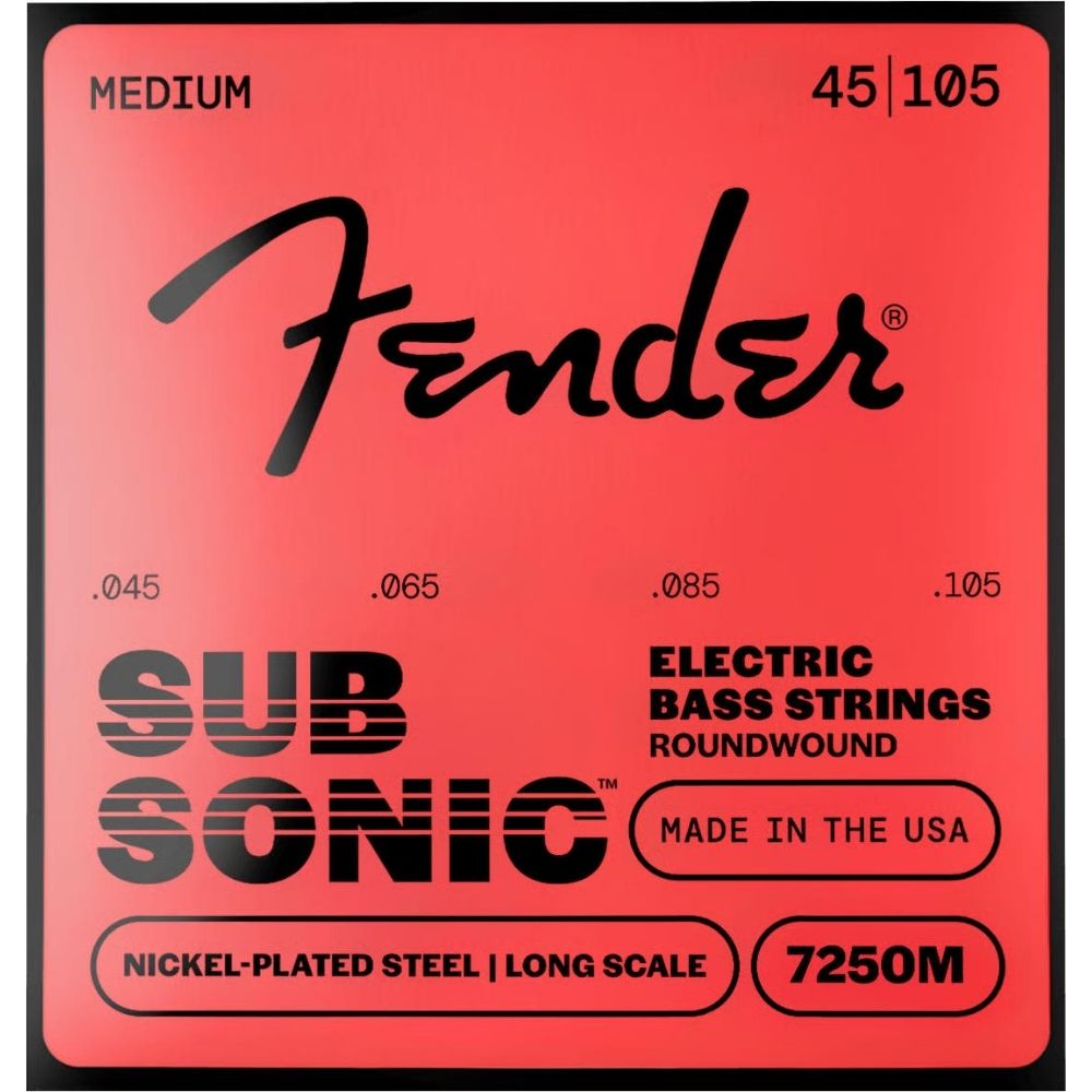 SubSonic 7250 Nickel-Plated Steel Bass Strings .045-.105 Gauge-guitar accessories-strings-fender-hermes music