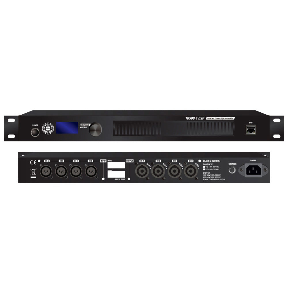 Topp Pro TD500.4DSP V2 4-Ch Amplifier-amplifier-Topp Pro-Hermes Music