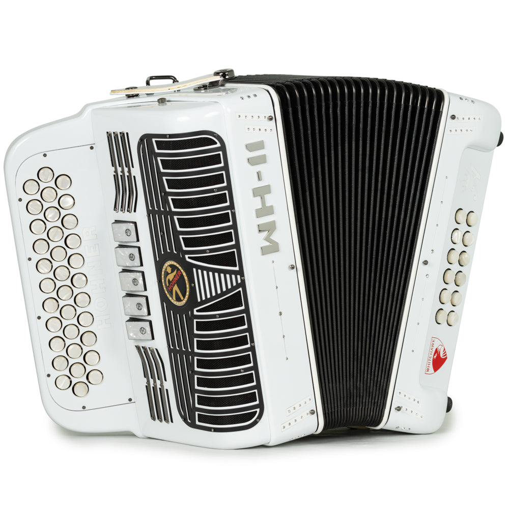 Hohner Anacleto White Hawk II Compact 5 Switch FBE Accordion in White