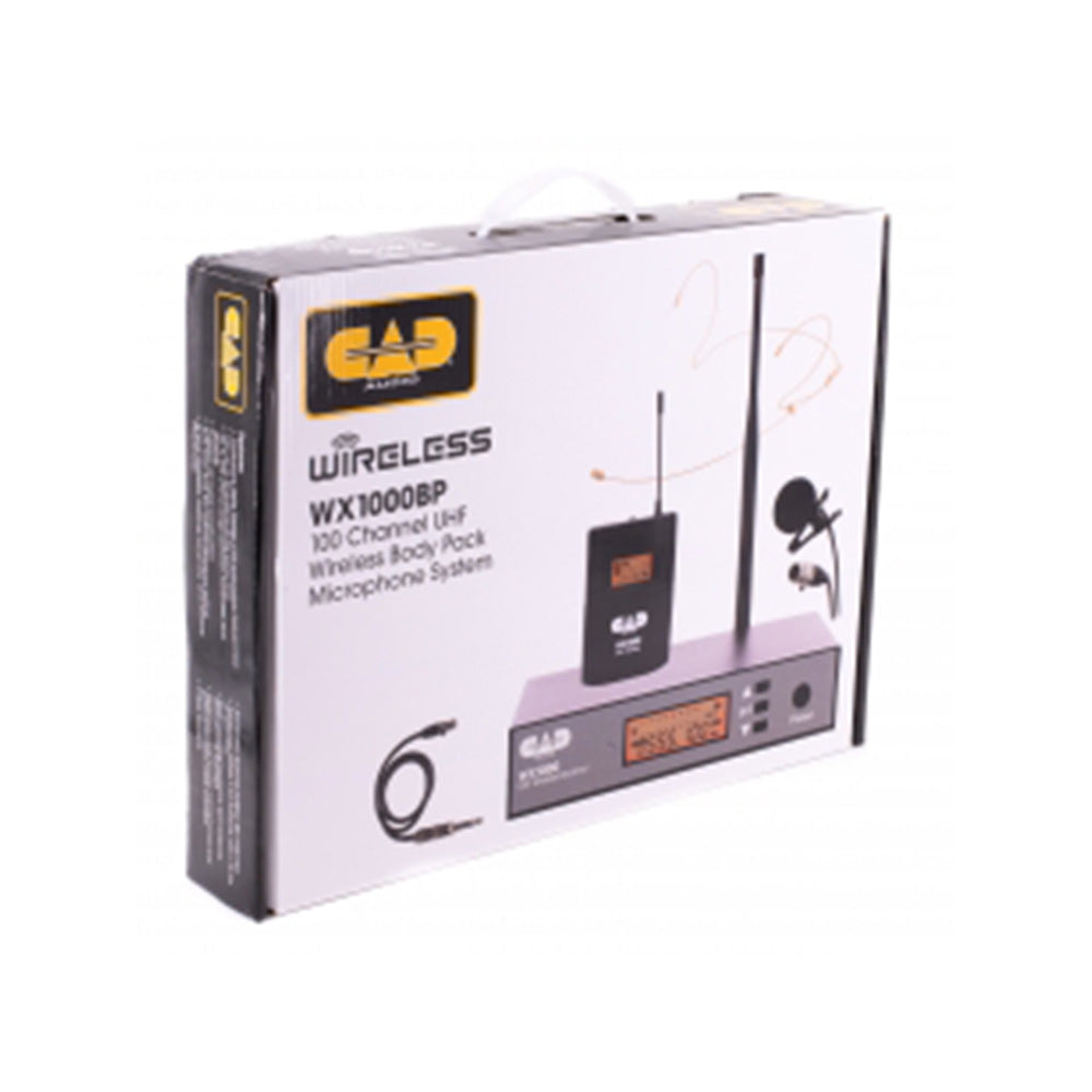 CAD MICRO WX1000BP-U Frequency Agile UHF Wireless BodyPack System with WX5 Guitar Cable WX7 Headworn-wireless system-CAD AUDIO-Hermes Music