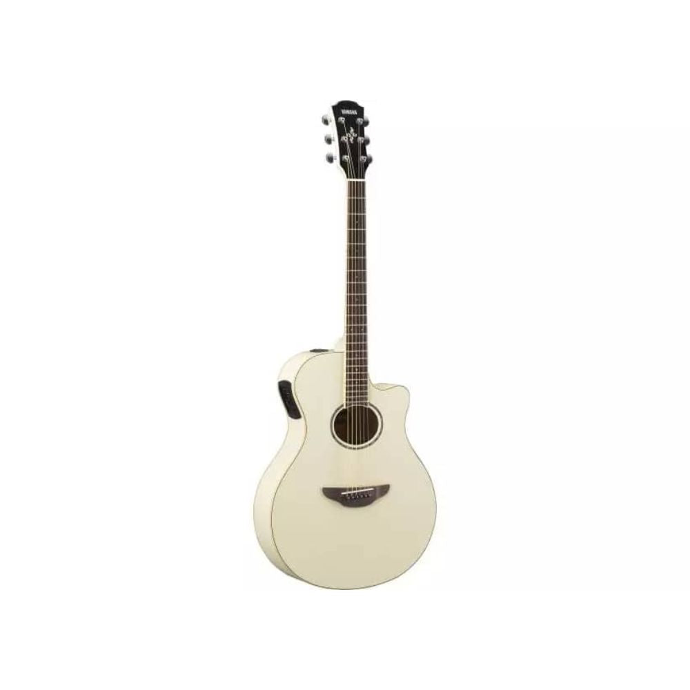 Yamaha APX600 Thinline Cutaway Acoustic-electric Guitar - Vintage White-Yamaha-Hermes Music