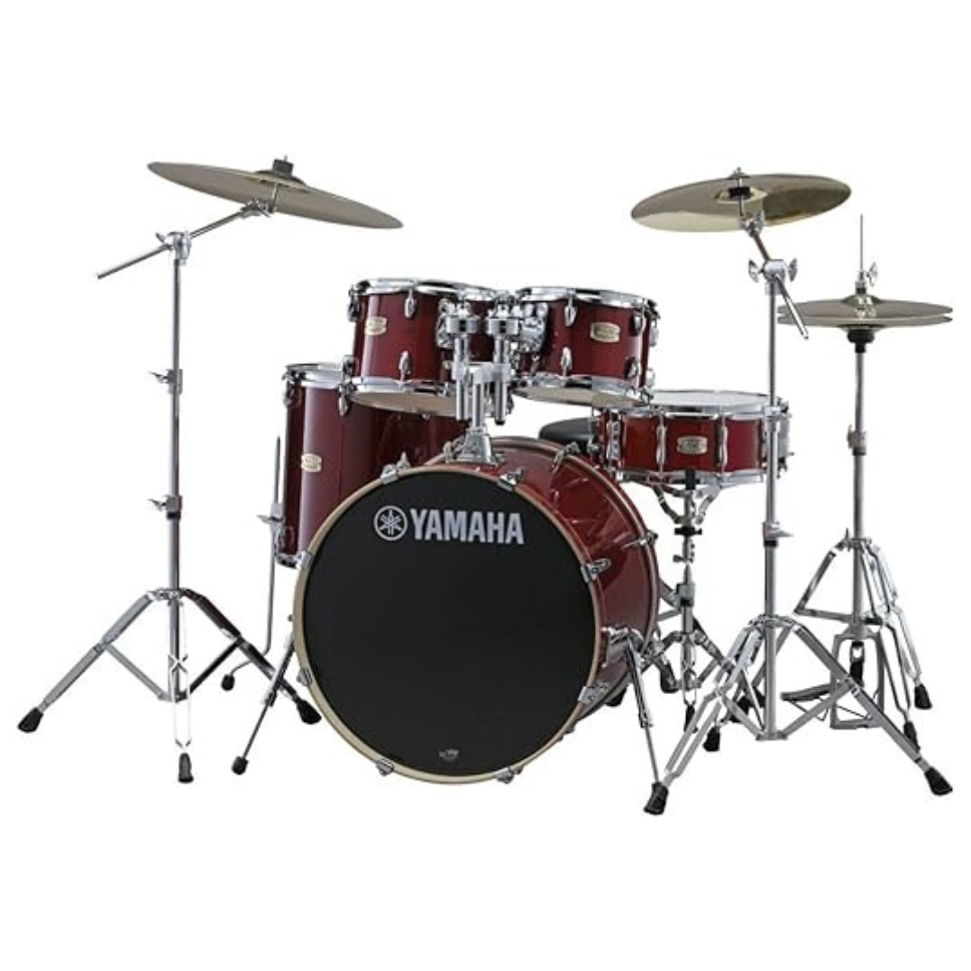 Yamaha Stage Custom Birch 5pc Drum Shell Pack - 22" Kick, Cranberry Red-Yamaha- Hermes Music