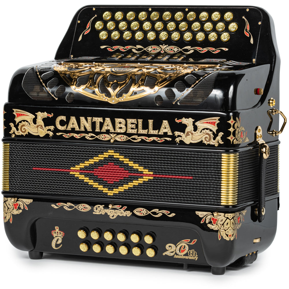 Cantabella Dragon Accordion 5 Switch EAD Black and Gold