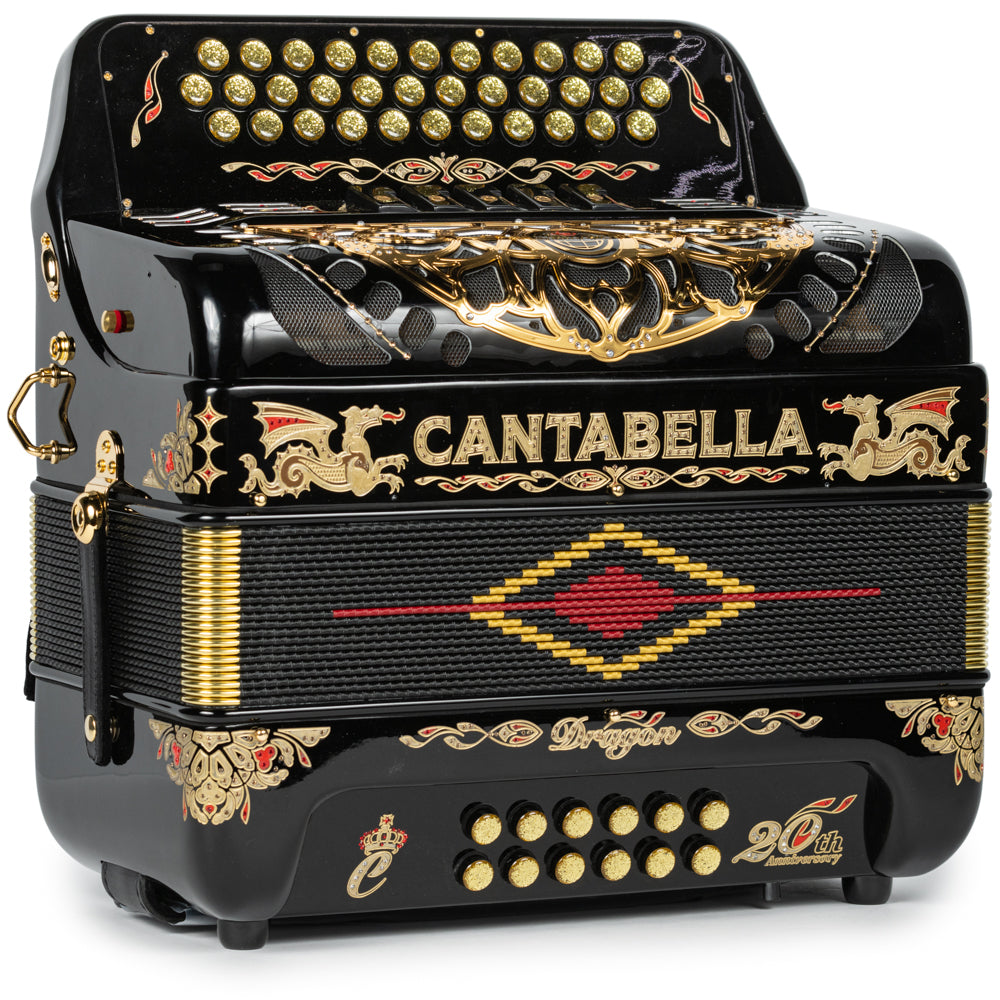 Cantabella Dragon Accordion 5 Switch EAD Black and Gold