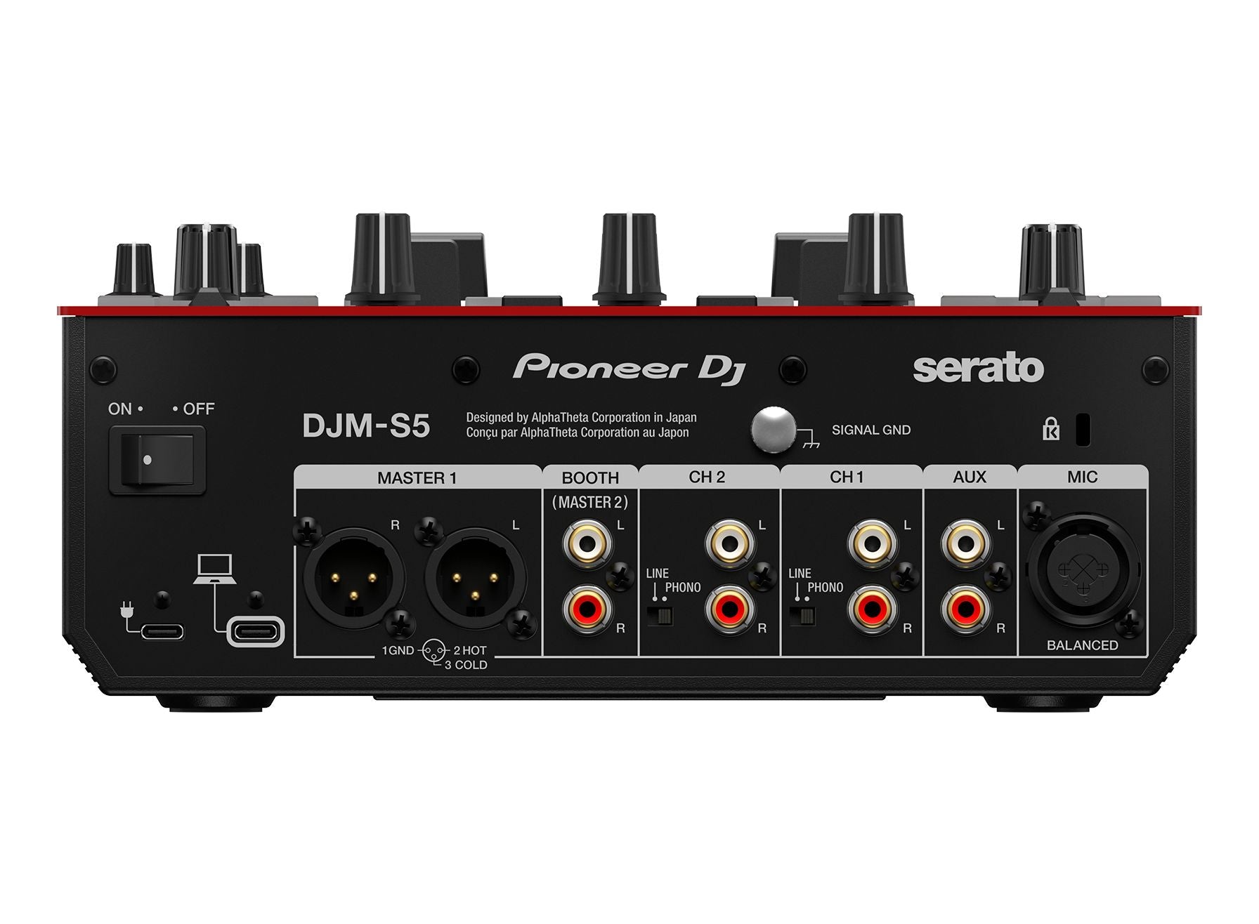 Pioneer DJM-S5 Scratch-Style 2-Channel DJ Mixer in Gloss Red