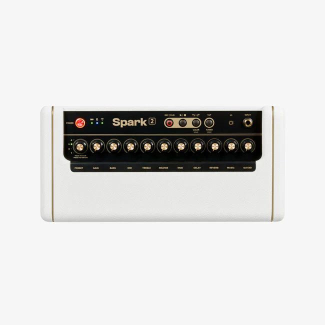 Spark 2 50-Watt Smart Guitar Practice Amp and Bluetooth Speaker in White